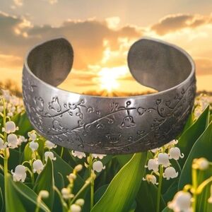 S. Kirk & Son Sterling Silver Bracelet - Lily of the Valley Cuff - Model 15- 5